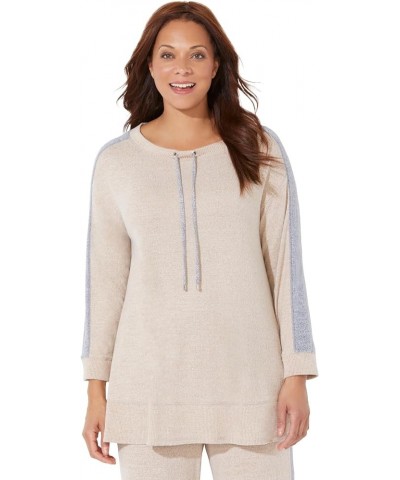 Women's Plus Size Impossibly Soft Drawstring Tunic Butter Toffee Heather Grey $18.97 Tops