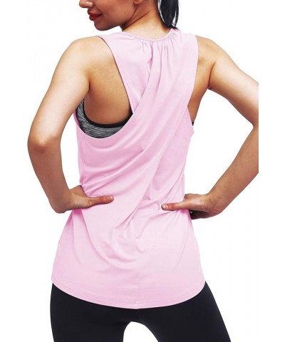 Workout Tops for Women Yoga Athletic Shirts Tank Tops Gym Summer Workout Clothes Pink $12.64 Activewear