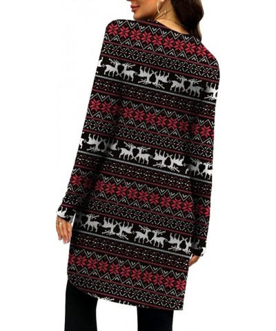 Women's Long Sleeve Winter Dresses with Pockets Side Button Casual Sweaters Christmas Elk $17.81 Sweaters