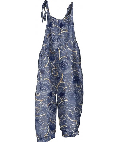 Valentine's Day Overalls Womens Cute Printed Jumpsuit Loose Playsuit Bib Overall Baggy Harem Pants Rompers S-3XL 02-navy $13....