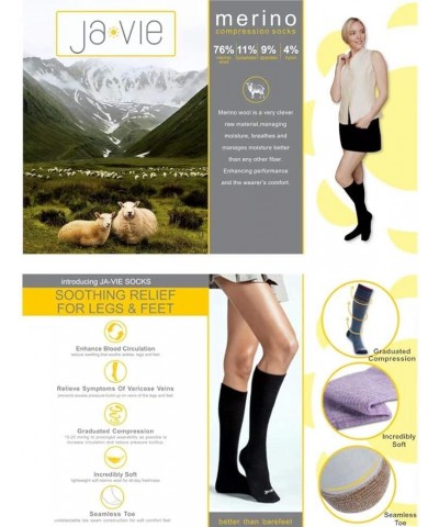 JAVIE 76% Merino Wool Graduated Compression Socks for Women & Men (15-20mmHg) Small Heather Grey $13.51 Activewear