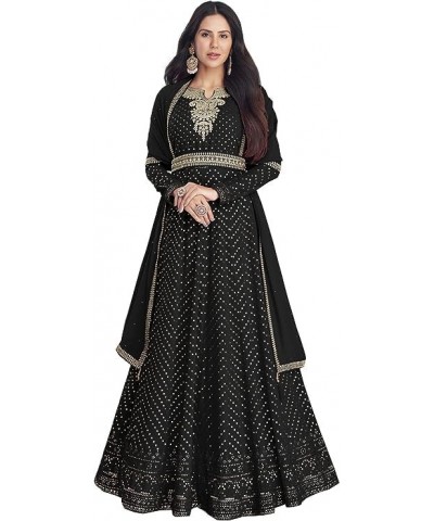 Women's Special wedding/Reception wear Anarkali Suit Long Gown Indian dress Salwar Kameez Pakistani Suit Black $41.33 Suits