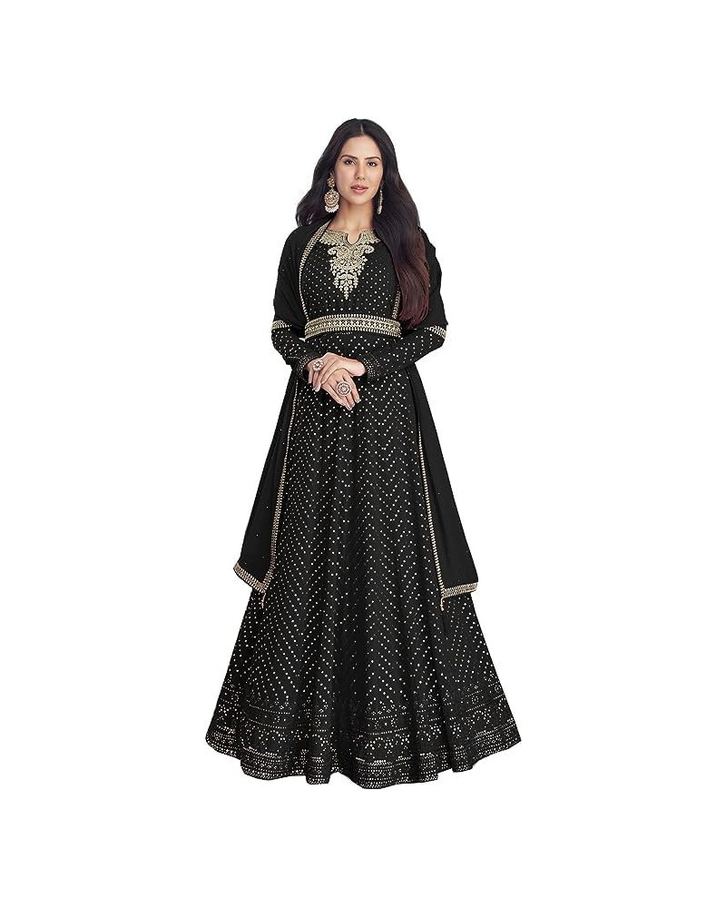 Women's Special wedding/Reception wear Anarkali Suit Long Gown Indian dress Salwar Kameez Pakistani Suit Black $41.33 Suits