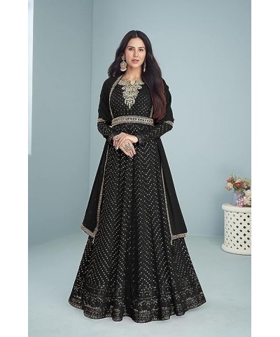 Women's Special wedding/Reception wear Anarkali Suit Long Gown Indian dress Salwar Kameez Pakistani Suit Black $41.33 Suits