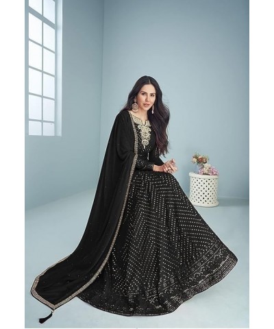 Women's Special wedding/Reception wear Anarkali Suit Long Gown Indian dress Salwar Kameez Pakistani Suit Black $41.33 Suits