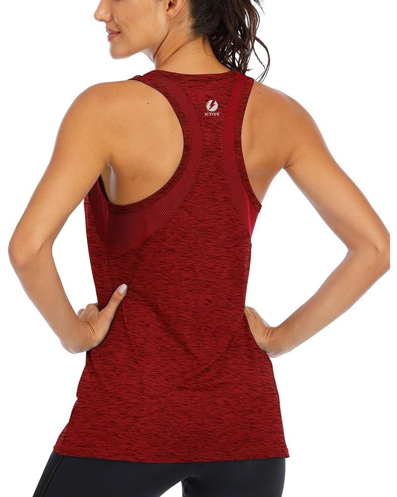 ICTIVE Workout Tank Tops for Women Loose fit Yoga Tops for Women Mesh Racerback Tank Tops Open Back Muscle Tank Burgundy $13....