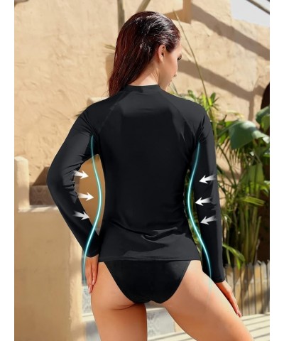 Women's Rashguard Swimsuit Zip Front Sun Protection Swim Shirt UPF 50+ White Splice $15.96 Swimsuits