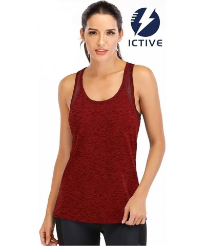 ICTIVE Workout Tank Tops for Women Loose fit Yoga Tops for Women Mesh Racerback Tank Tops Open Back Muscle Tank Burgundy $13....