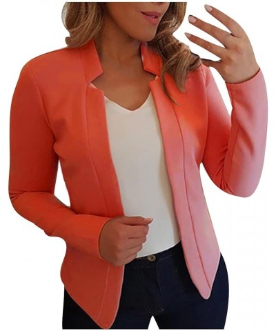 Womens Blazers Casual Fall Open Front Long Sleeve Work Office Outfit 2023 Office Bussiness Jacket Cardigans 01 Orange $7.10 B...