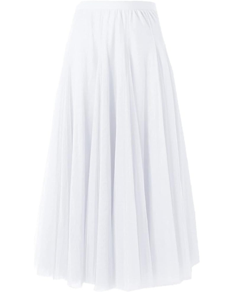 Women's Tutu Tulle A-Line Layered Mesh Midi Skirt, US XS - US 2XL White $12.04 Skirts