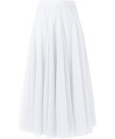 Women's Tutu Tulle A-Line Layered Mesh Midi Skirt, US XS - US 2XL White $12.04 Skirts