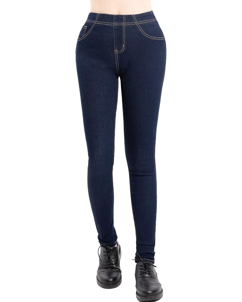 Women's Stretch Pull On Denim Leggings Skinny Jeans Washed Denim Jeggings Dark Wash $10.27 Leggings