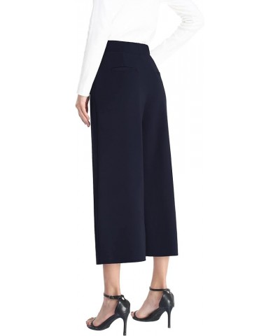 Wide Leg Pants for Women Business Casual Crop Palazo Dress Pants Capris Navy Blue $21.20 Pants