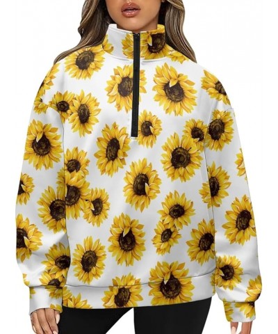 Oversized Hoodies for Women Half Zip Hoodie Sweater Trendy Long Sleeve Tops Fall Fashion Clothes Outfits 2023 Sunflower $17.9...