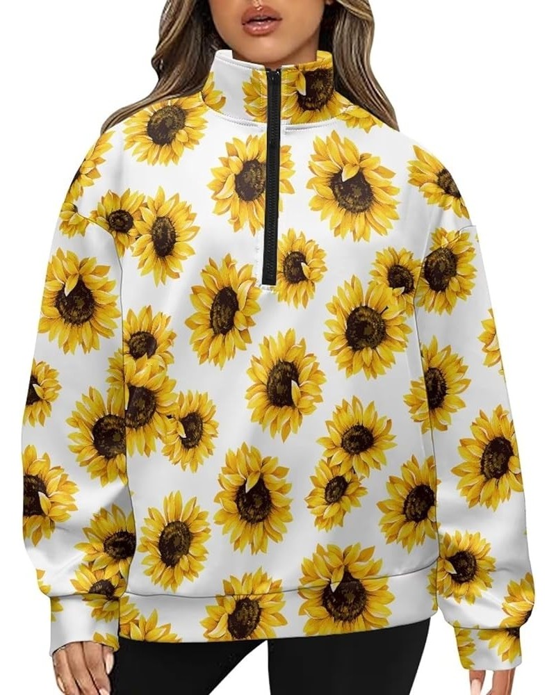 Oversized Hoodies for Women Half Zip Hoodie Sweater Trendy Long Sleeve Tops Fall Fashion Clothes Outfits 2023 Sunflower $17.9...