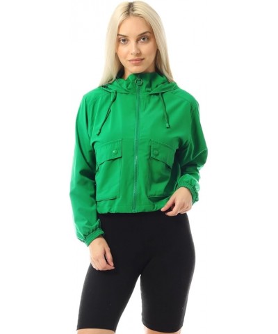 Women's Lightweight Y2K Cropped Jackets Yoga Quick Dry Windbreaker Zipper Jackets Workout Running Hoodie Jackets Green $12.82...