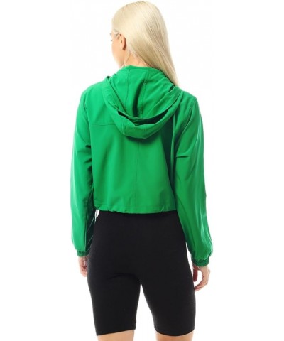 Women's Lightweight Y2K Cropped Jackets Yoga Quick Dry Windbreaker Zipper Jackets Workout Running Hoodie Jackets Green $12.82...