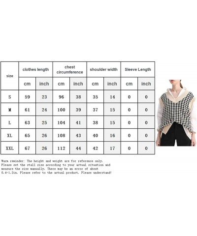 Plaid Vest for Women Fashion Casual Sleeveless V Neck Knit Top Sweater Vest(A) Size-S Purple $14.47 Sweaters