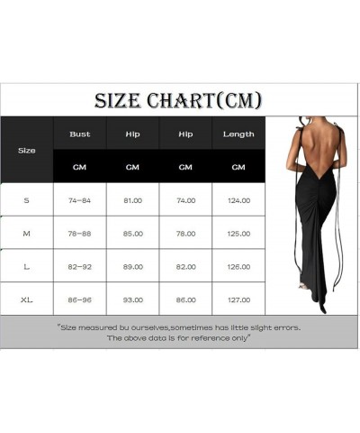 Women Sexy Backless Maxi Dress Sleeveless Halterneck Solid Slim Fit Bodycon Formal Cocktail Dress for Party Oo Self Tie Purpl...