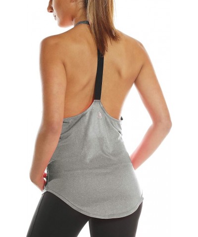 Workout Tank Tops for Women - Athletic Yoga Tops, T-Back Running Tank Top Grey $13.99 Activewear