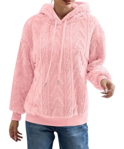 Women's Fuzzy Hoodies Sherpa Fleece Long Sleeve Hooded Sweatshirts Casual Drawstring Fluffy Cozy Pullover Tops Pink $10.50 Ho...