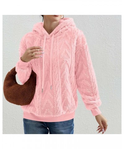 Women's Fuzzy Hoodies Sherpa Fleece Long Sleeve Hooded Sweatshirts Casual Drawstring Fluffy Cozy Pullover Tops Pink $10.50 Ho...