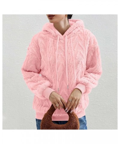 Women's Fuzzy Hoodies Sherpa Fleece Long Sleeve Hooded Sweatshirts Casual Drawstring Fluffy Cozy Pullover Tops Pink $10.50 Ho...