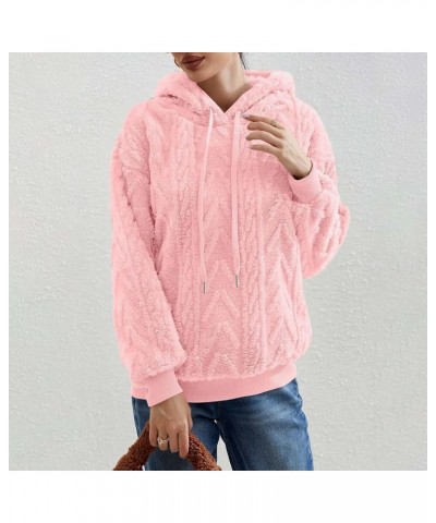 Women's Fuzzy Hoodies Sherpa Fleece Long Sleeve Hooded Sweatshirts Casual Drawstring Fluffy Cozy Pullover Tops Pink $10.50 Ho...