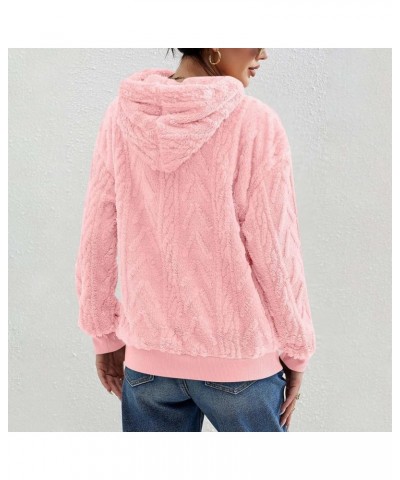 Women's Fuzzy Hoodies Sherpa Fleece Long Sleeve Hooded Sweatshirts Casual Drawstring Fluffy Cozy Pullover Tops Pink $10.50 Ho...