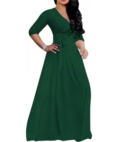 Womens Casual Floral Print Long Maxi Dress Plus Size Plain Party Outfits 8660green $18.45 Dresses