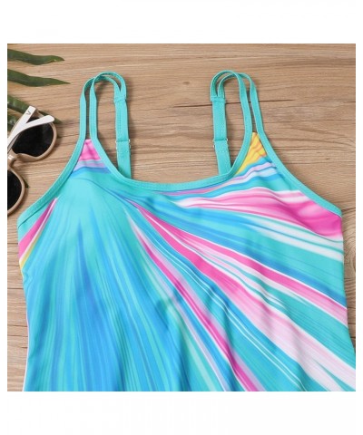 Womens Athletic Swimsuits V Neck Halter Graphics Bathing Suits Trendy Slim Fit Y2k Swim Suit Holiday 6-blue $8.82 Swimsuits