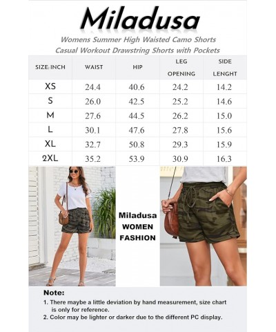 Womens Shorts Summer Casual High Waisted Shorts Camo Shorts with Pockets Army Green $8.84 Shorts