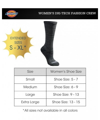 Women's Dri-tech Moisture Control Crew Socks Multipack Black Stripe (6 Pairs) $10.96 Socks