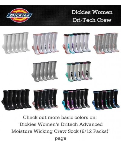 Women's Dri-tech Moisture Control Crew Socks Multipack Black Stripe (6 Pairs) $10.96 Socks