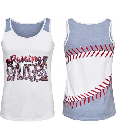 Sports Tank Tops for Mom Fans Apparel Baseball Softball Basketball Soccer Volleyball Baseball Printed 4 $16.19 Tanks