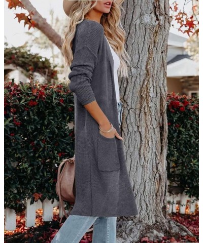 Womens Long Sleeve Open Front Cardigan Sweater Lightweight Knit Casual Loose Fit Sweaters Outerwear with Pockets Grey $13.20 ...