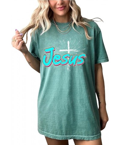 Religious Faith Jesus Cross Christian Shirt Prayer Women T-Shirts Light Green Design-3 $11.15 Others