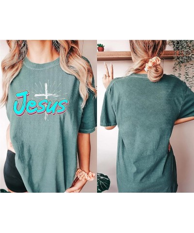 Religious Faith Jesus Cross Christian Shirt Prayer Women T-Shirts Light Green Design-3 $11.15 Others