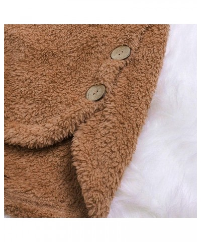 Women's Winter Fuzzy Fleece Jacket Hooded Long Sleeve Cardigan Oversized Sherpa Fur Coats Button Down Shaggy Outwear A01yello...