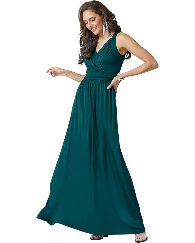 Womens Long Sleeveless Flowy Bridesmaid Cocktail Evening Gown Maxi Dress Blue / Green Jade $21.98 Dresses