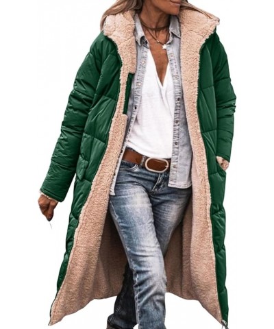 Womens Winter Coats with Hood 2023 Warm Quilted Puffer Jacket Thermal Zip Up Parka Thick Trench Coat Winter Clothes F-green $...