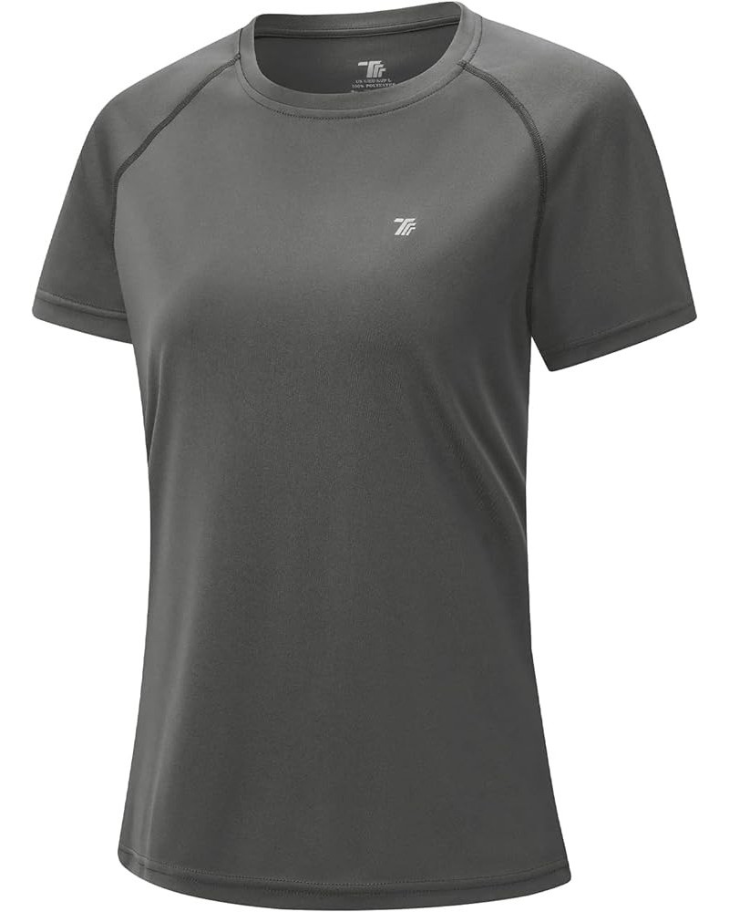 Women's Short Sleeve Shirts UPF 50+ Sun Protection Quick Dry Active Swim Shirts Rashguard Workout Top Deep Grey $10.31 Swimsuits