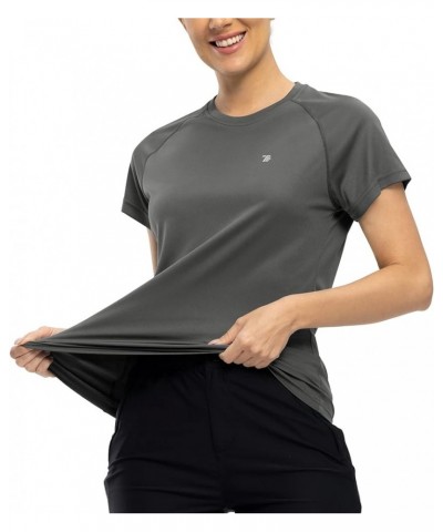 Women's Short Sleeve Shirts UPF 50+ Sun Protection Quick Dry Active Swim Shirts Rashguard Workout Top Deep Grey $10.31 Swimsuits