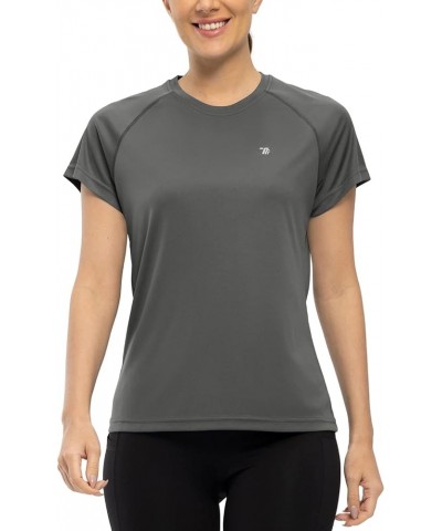 Women's Short Sleeve Shirts UPF 50+ Sun Protection Quick Dry Active Swim Shirts Rashguard Workout Top Deep Grey $10.31 Swimsuits