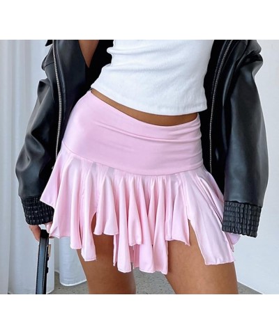 Women Y2k Ruffle Mini Skirt Asymmetrical Hem A Line Mini Short Pleated Skirt Summer Fairycore Skirt Streetwear Irregular Hem ...