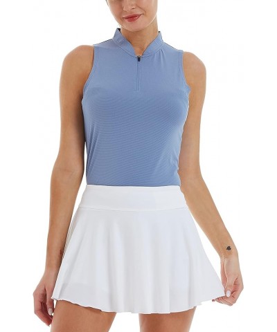 Women's Golf Tennis Sleeveless Polo Shirts Quick Dry Athletic Tank Tops UPF 50+ Blue $15.25 Activewear