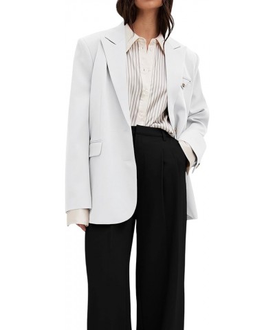 Women's Oversized Blazers Long Sleeve Lapel Button Work Office Jacket Blazer White $12.74 Blazers