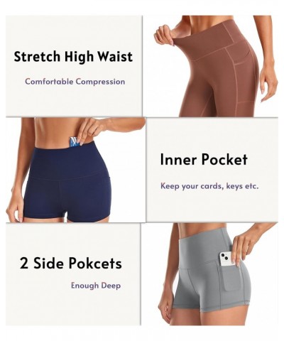 Women's 2 Pack Naked Feeling Buttery Soft Yoga Shorts - 3"/ 8" High Waist Workout Running Biker Shorts with Pockets 3" Shorts...