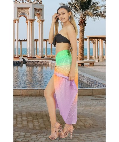 Sarong Swimsuit Coverup for Women Chiffon Long Bathing Suit Wrap Sheer Bathing Suit Skirts Grass, Solid $9.59 Swimsuits