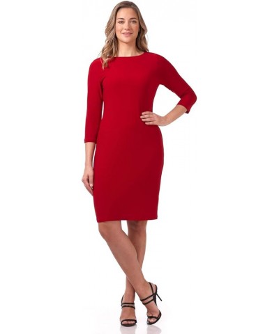 Women's Classic Chic Shift Dress Cherry $30.79 Suits